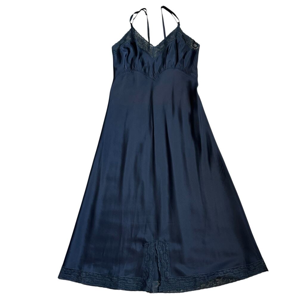BEAU MONDE Slip Dress Nightgown Sz 34 Black Lace